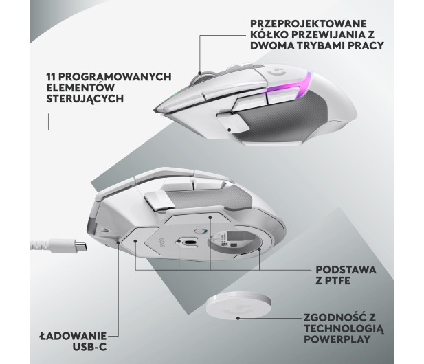LOGITECH G502 X PLUS Biała - 1066486 - zdjęcie 13